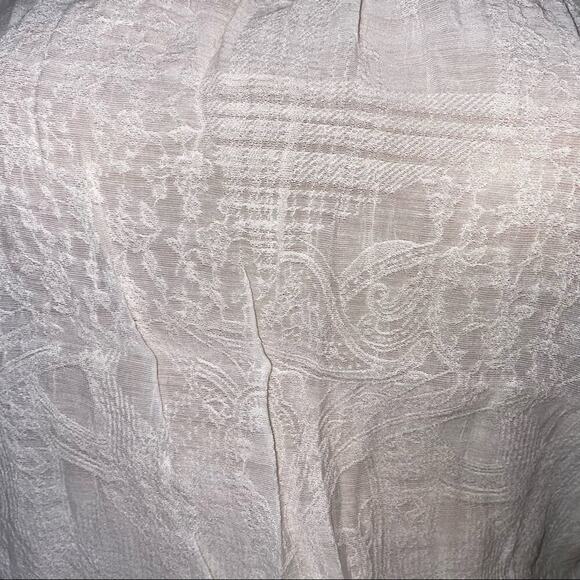 Bebe brand top semi sheer off the shoulder white cropped SZ S/P blouse gauzy - Picture 8 of 8